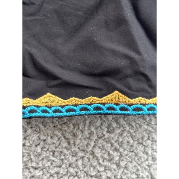 Higustar Tunic Multicolor Floral Embroidery & 3/4 Sleeves Black Size 2XL NEW - Picture 6 of 12